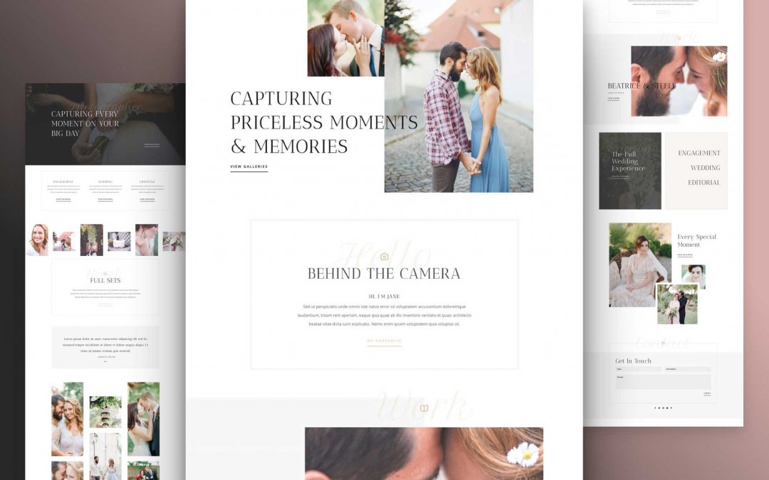 Divi: Předpřipravený vzhled webu pro svatebního fotografa (včetně obrázků) zdarma ke stažení
