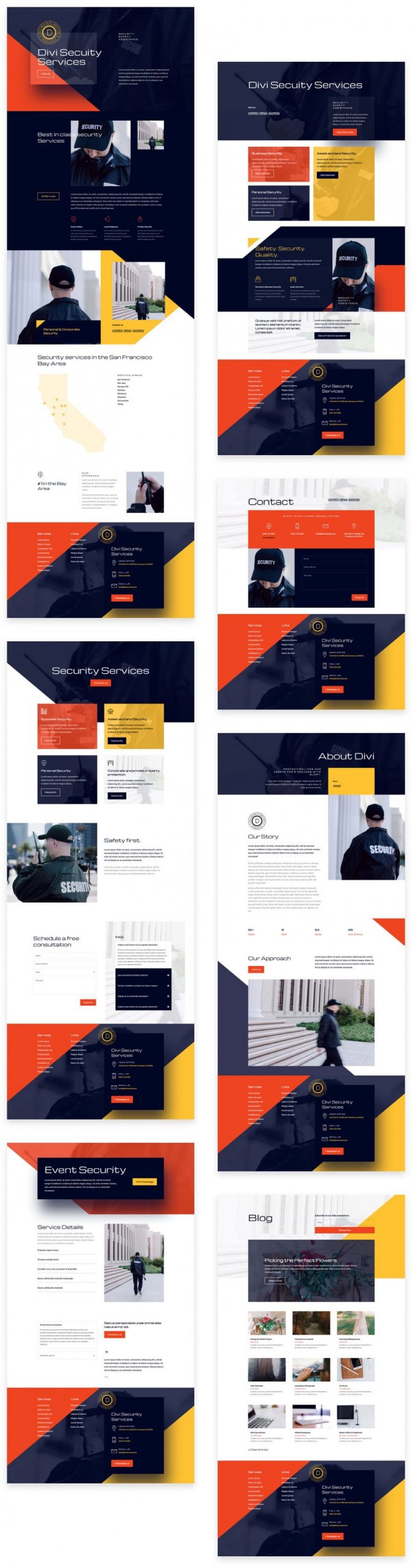 divi security services layout pack grid